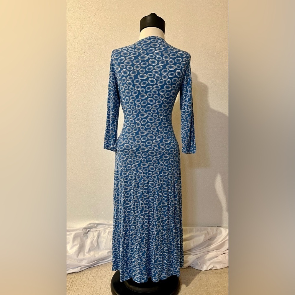 Boden Blue Floral Long Sleeve Dress women’s size 10R - Picture 2 of 3